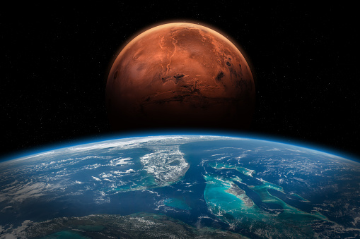 Venus sett bak jordens horisont