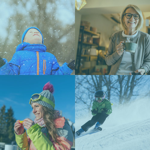 Kollage av vinterbilder (istock)